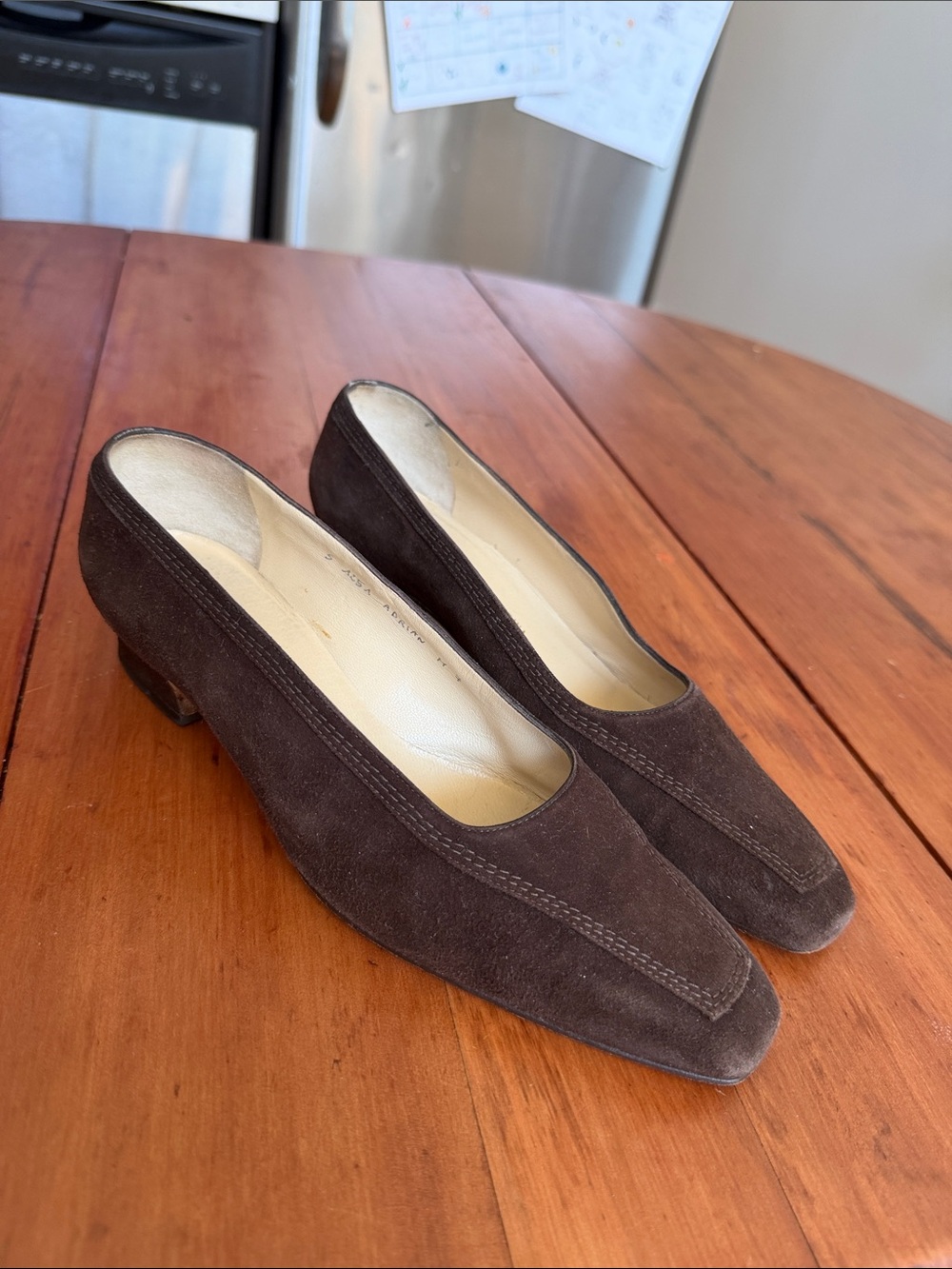 Brown Suede Low Heel Pumps - Women's Classic Slip-On made in Italy